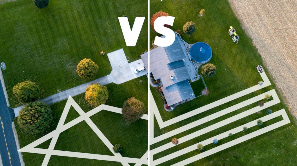 Robotic lawn mower systematic vs chaotic mowing